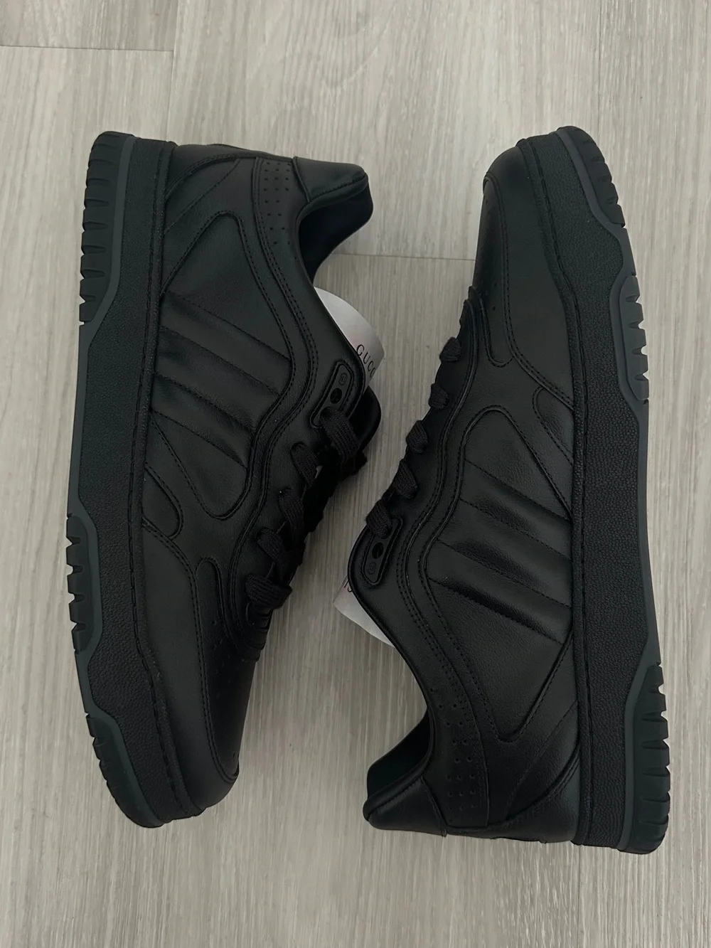 Gucci Re-Web Low Top Sneaker Black Leather (SKU 786186) 10/US 10.5